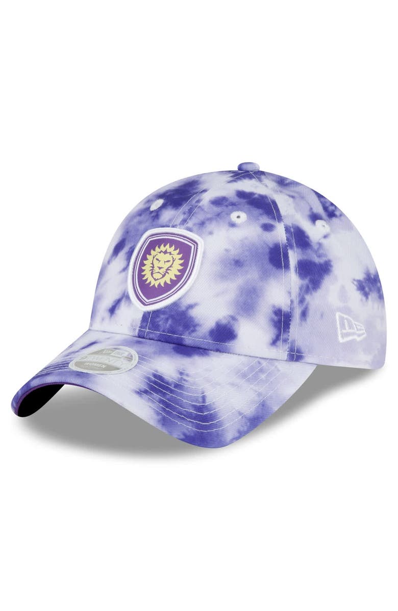 New Era Women's New Era Purple Orlando City SC Tie-Dye 9TWENTY Adjustable Hat, Main, color,