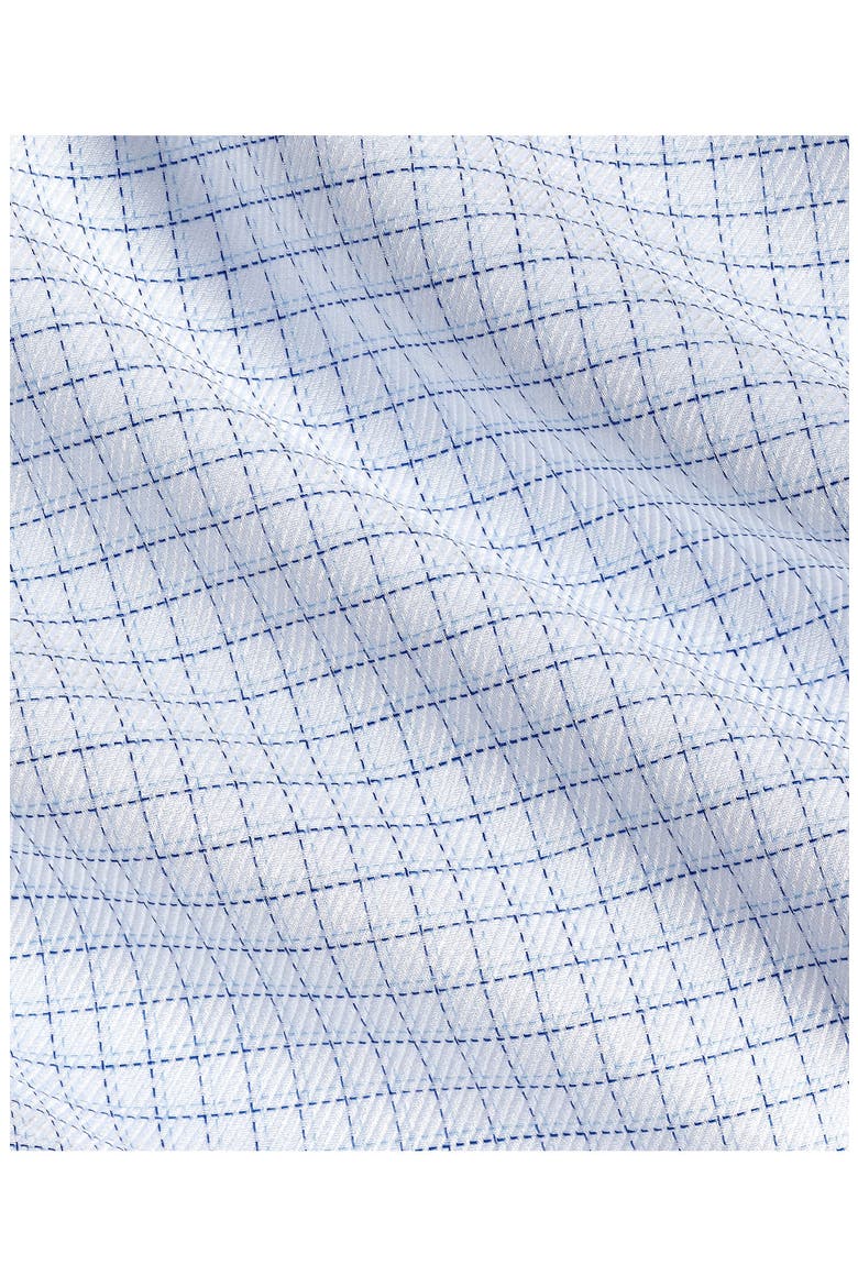 Trim Fit Check Stretch Twill Dress Shirt, Alternate, color, WHITE/ BLUE