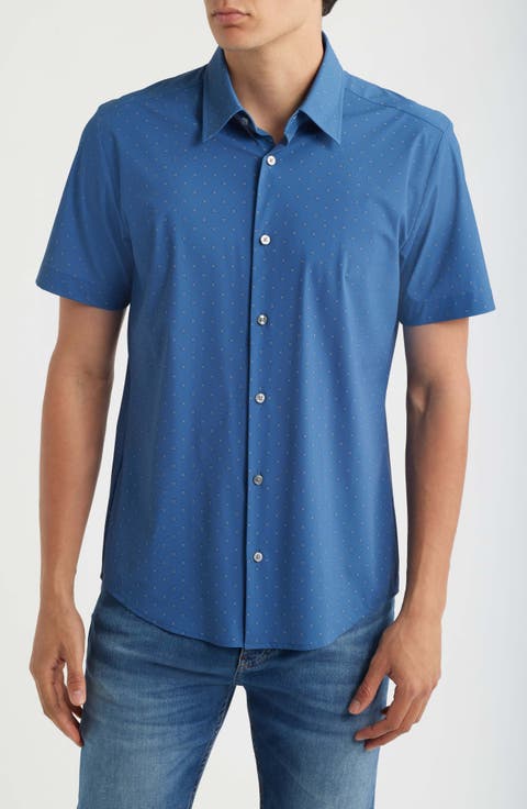 Roan Kent Slim Fit Short Sleeve Performance Button-Up Shirt