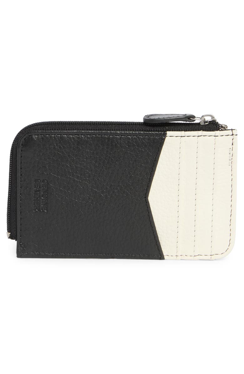 MUNDI SMALL LEATHER GOODS Penny Chain Wallet, Alternate, color, Black/White/Flax