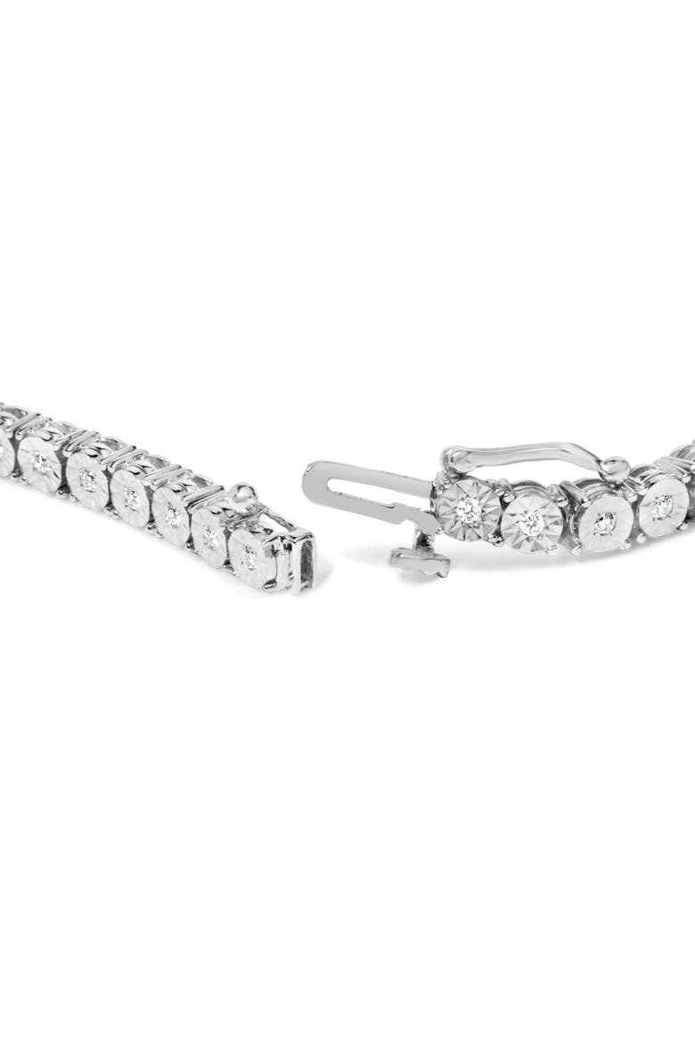 10K White Gold 1/2 Cttw Real Diamond Miracle Plate Tennis Bracelet -, Alternate, color, White
