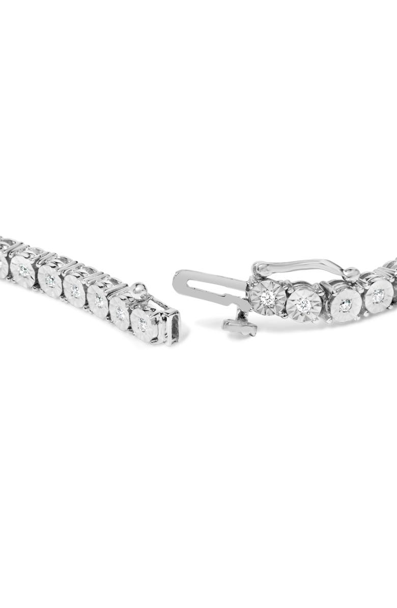 Haus of Brilliance 10K White Gold 1/2 Cttw Real Diamond Miracle Plate Tennis Bracelet -, Alternate, color, White