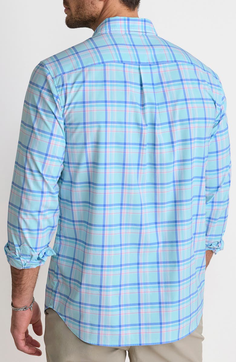 vineyard vines Coconut Key Plaid UPF 30+ Button Front Shirt, Alternate, color, Sea Splash