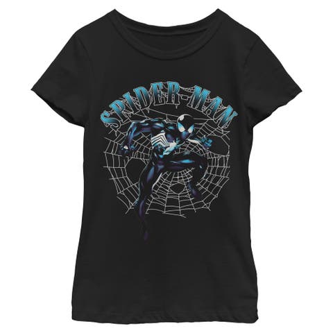 Girls' Blue Spidey Comic Lights Short Sleeve T-shirt