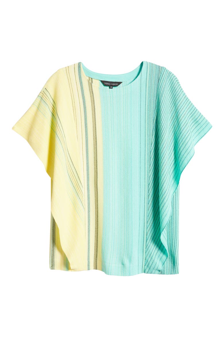 Ombré Stitch Butterfly Sleeve Knit Top, Alternate, color, GOLDFINCH SEASPRAY BLK WHITE