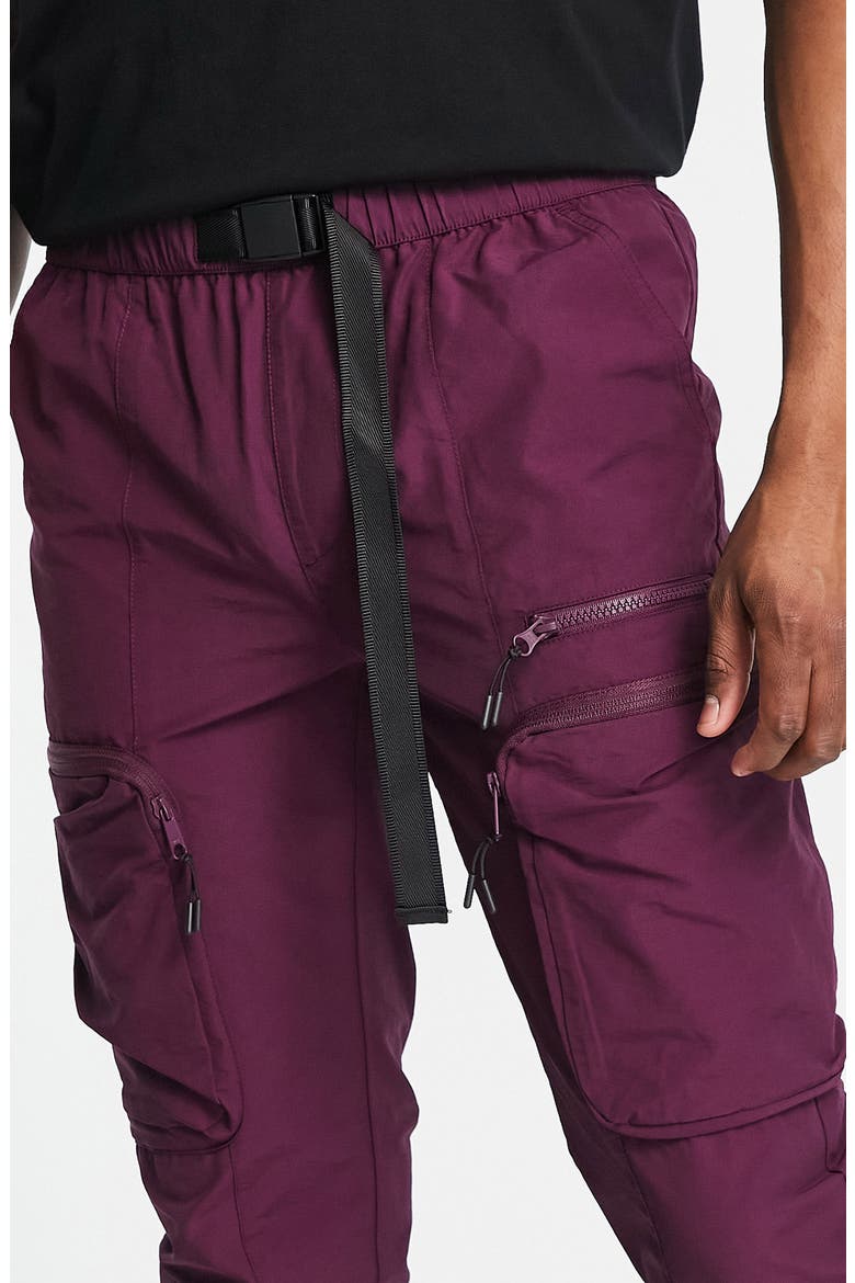 Cut & Sew Cargo Skinny Pants, Alternate, color, PURPLE