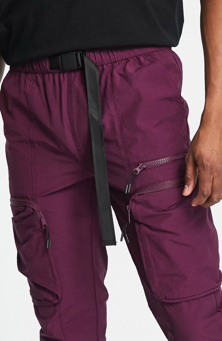 Topman Cut & Sew Cargo Skinny Pants, Alternate, color, 