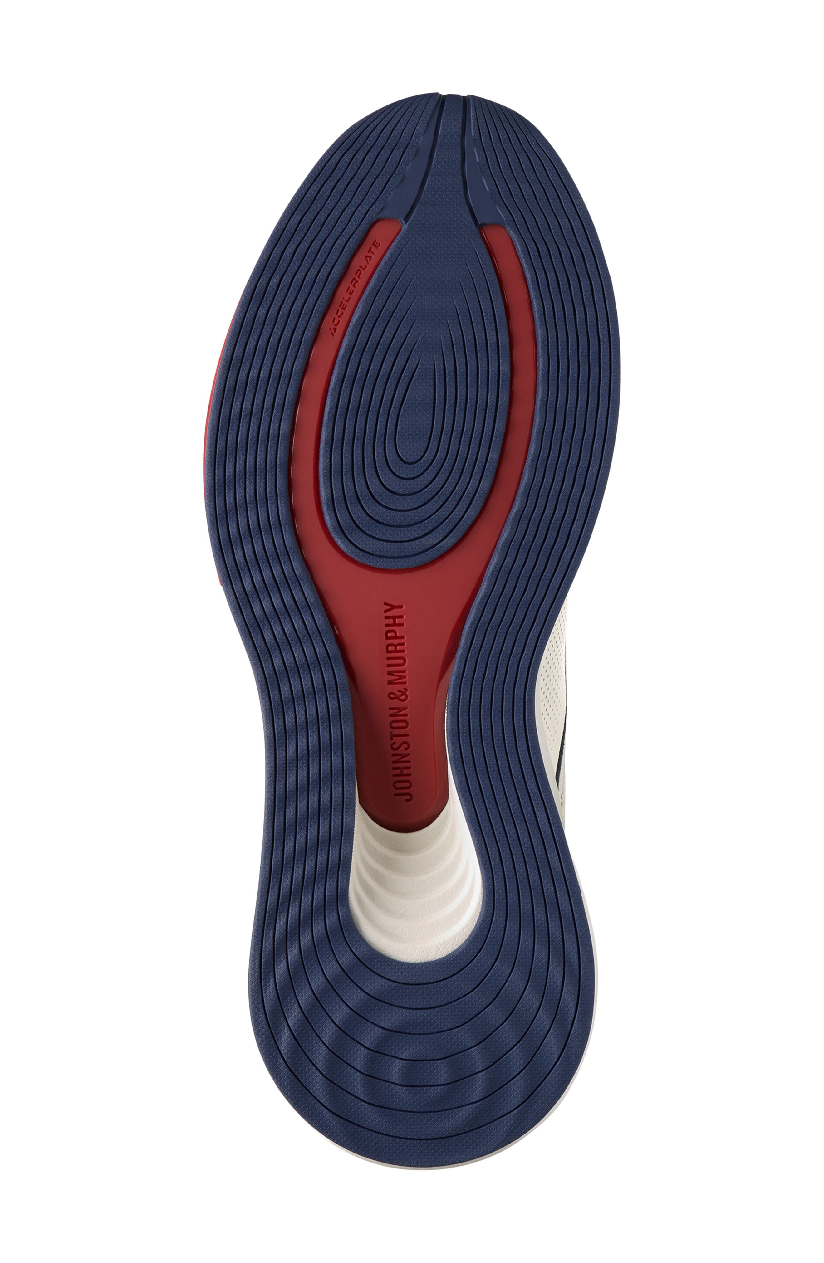 Johnston & Murphy Surge U-Throat Embossed Sneaker, Alternate, color, White Full Grain