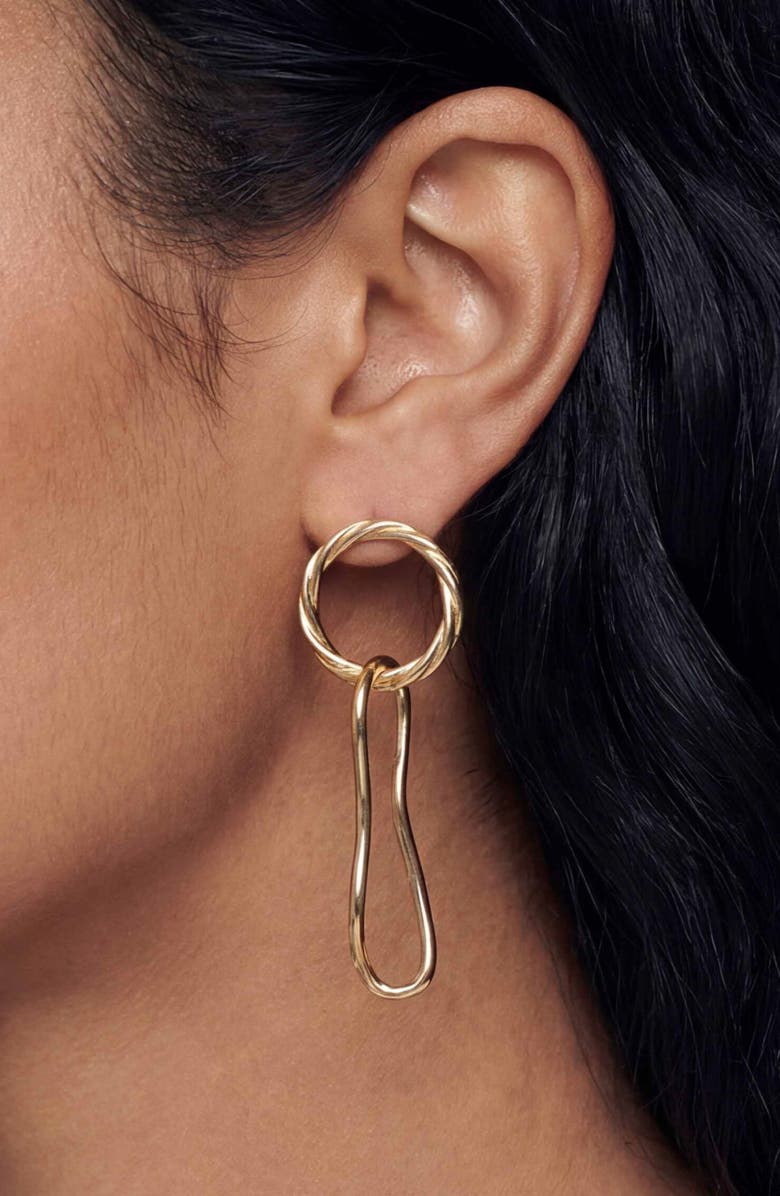Ettika Circle Dangle Earrings, Alternate, color, Gold