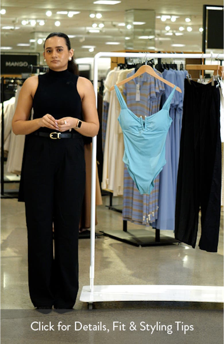 Shirred V-Wire One-Piece Swimsuit, sales video thumbnail