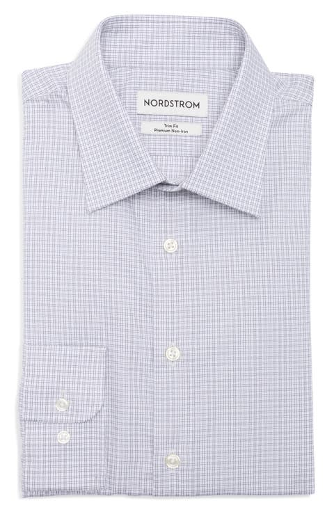 Trim Fit Jocko Check Premium Non Iron Cotton Dress Shirt (Regular, Big & Tall)