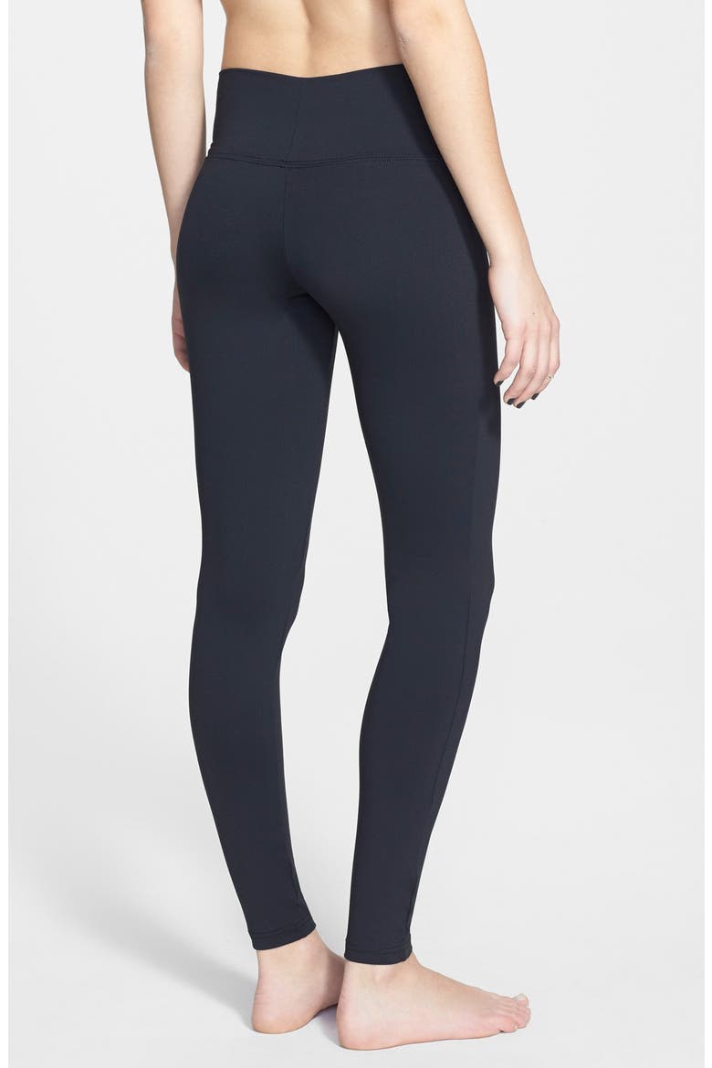 Wide Waistband Leggings, Alternate, color, BLACK