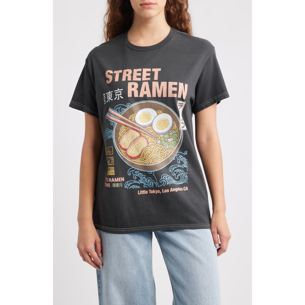 Vinyl Icons Street Ramen Cotton Graphic T-shirt In Black