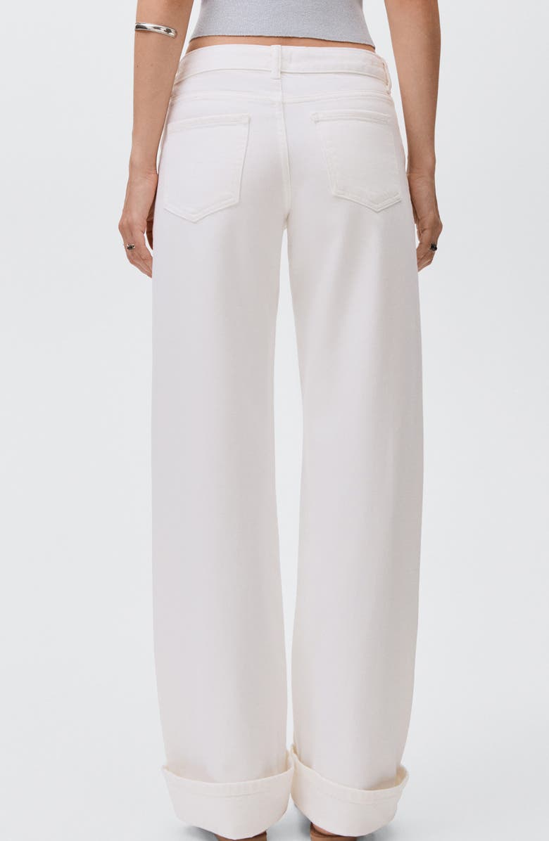 MANGO TEEN Cuff Hem Wide Leg Jeans, Alternate, color, Off White