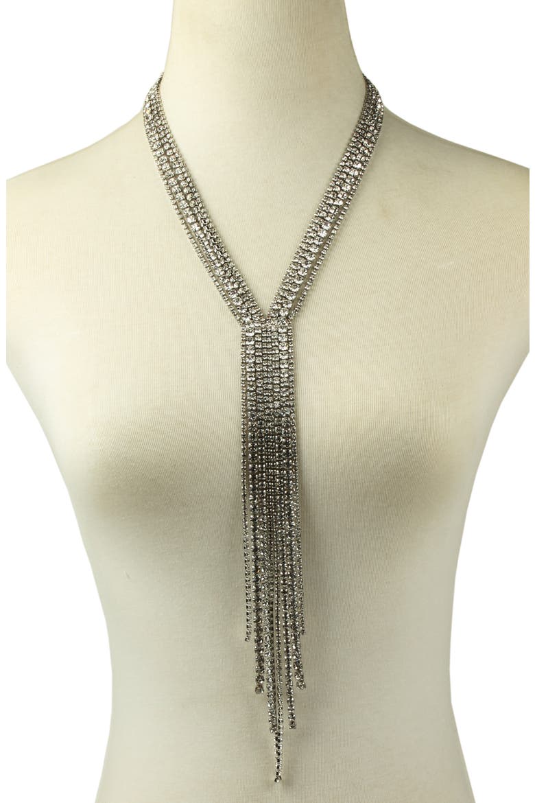 Cindy Long Fringe Necklace, Alternate, color, SILVER