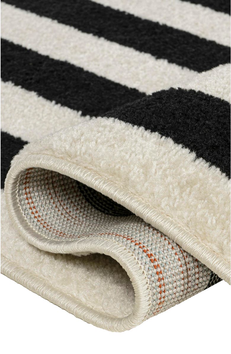 JONATHAN Y Bandol Modern Classic Mitre Stripe Area Rug, Alternate, color, Black/Ivory