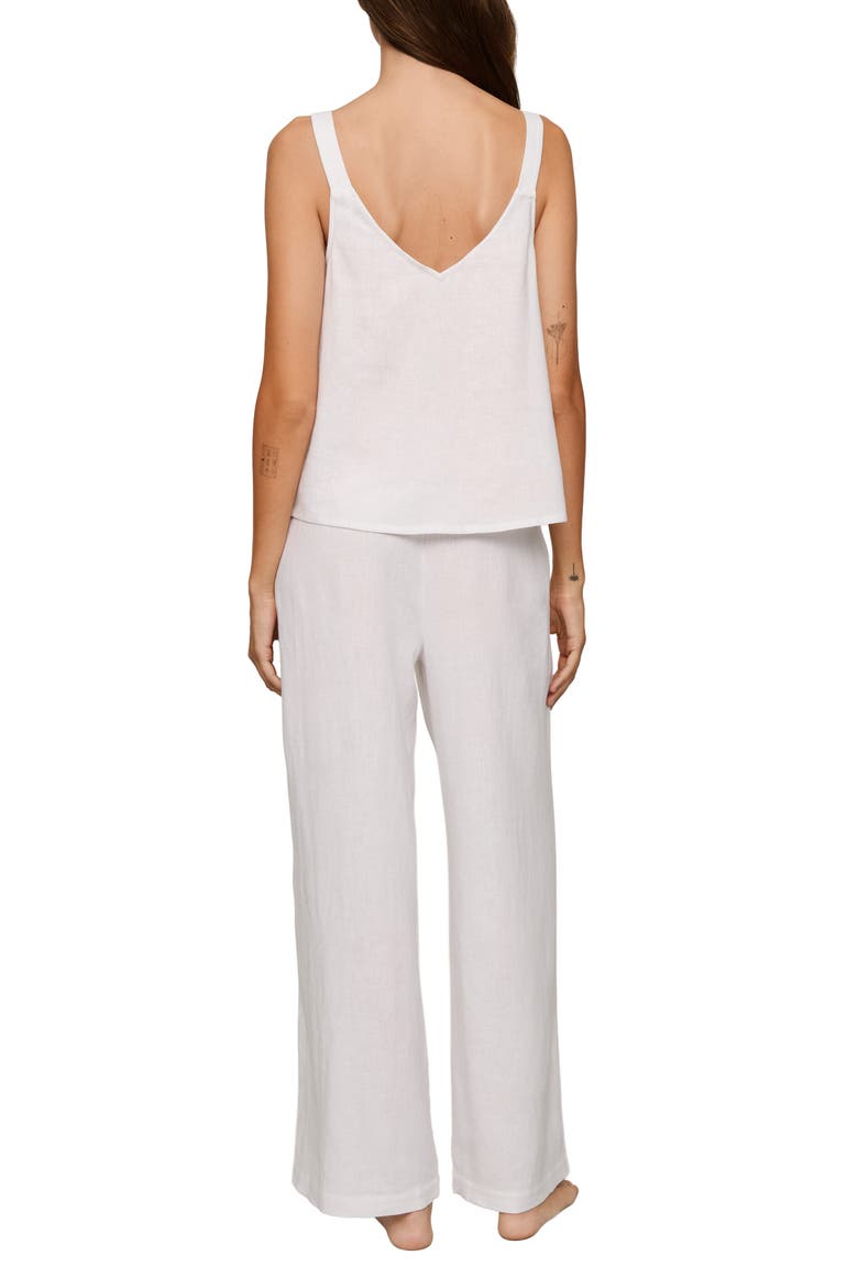 Linen Blend Drawstring Lounge Pants, Alternate, color, WHITE