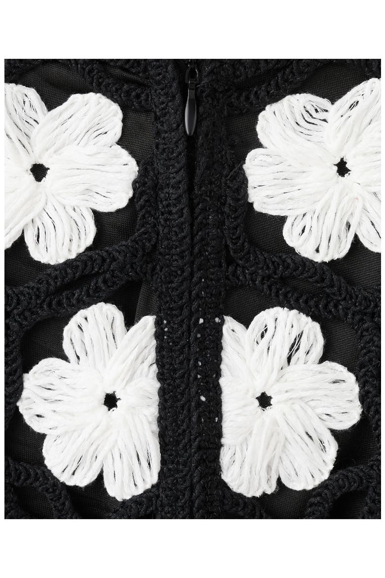 Floral Crochet Mid Rise Miniskirt, Alternate, color, BLACK
