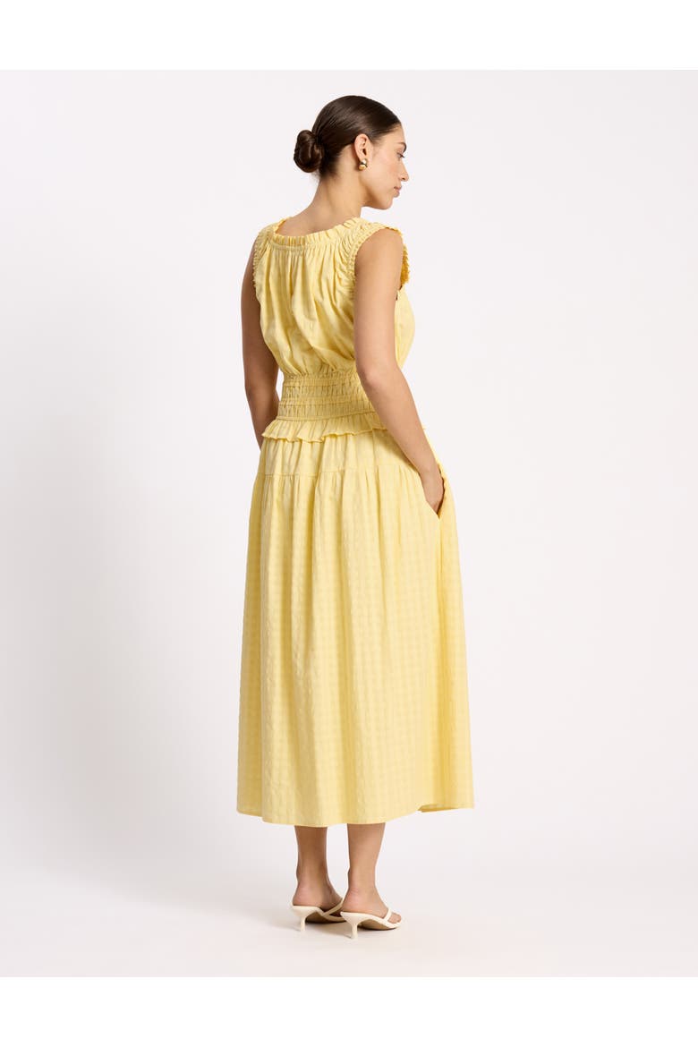 Seersucker Sleeveless Midi Dress, Alternate, color, Lemon