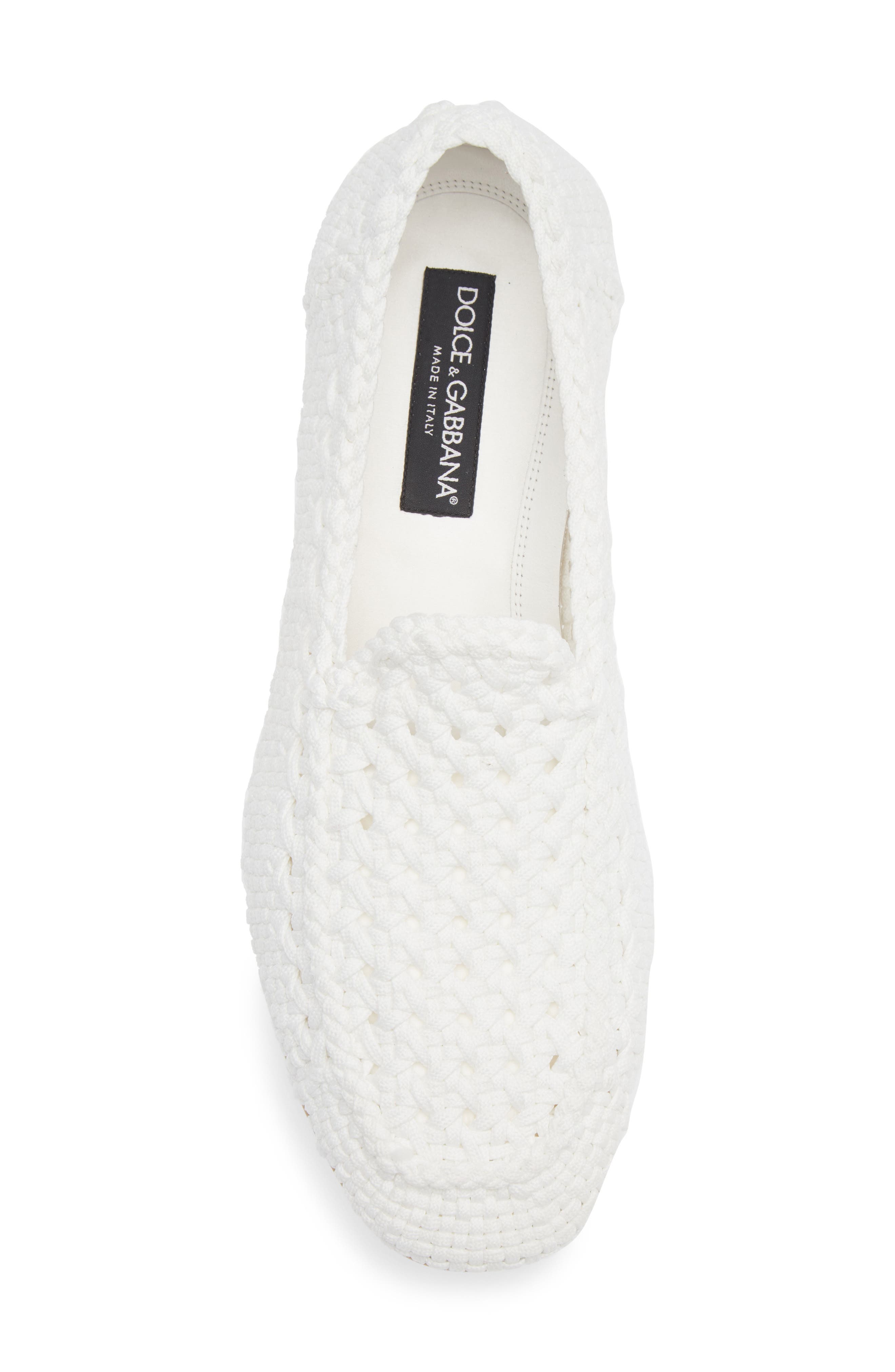 Dolce&Gabbana Woven Slipper, Alternate, color, 80001 Bianco