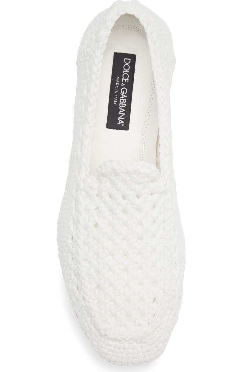 Dolce&Gabbana Woven Slipper, Alternate, color, 80001 Bianco