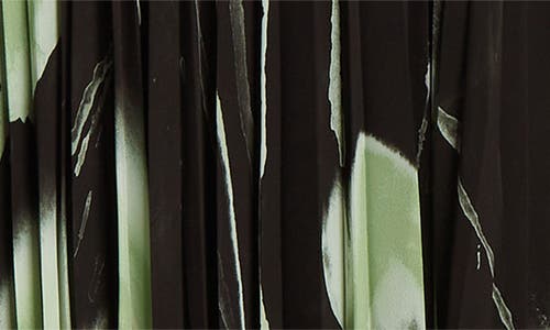 Jason Wu Collection Watercolor Floral Pleated Chiffon A-line Dress In Black