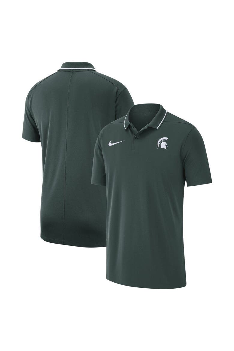 Men's Nike Green Michigan State Spartans 2023 Coaches Performance Polo, Main, color, Green