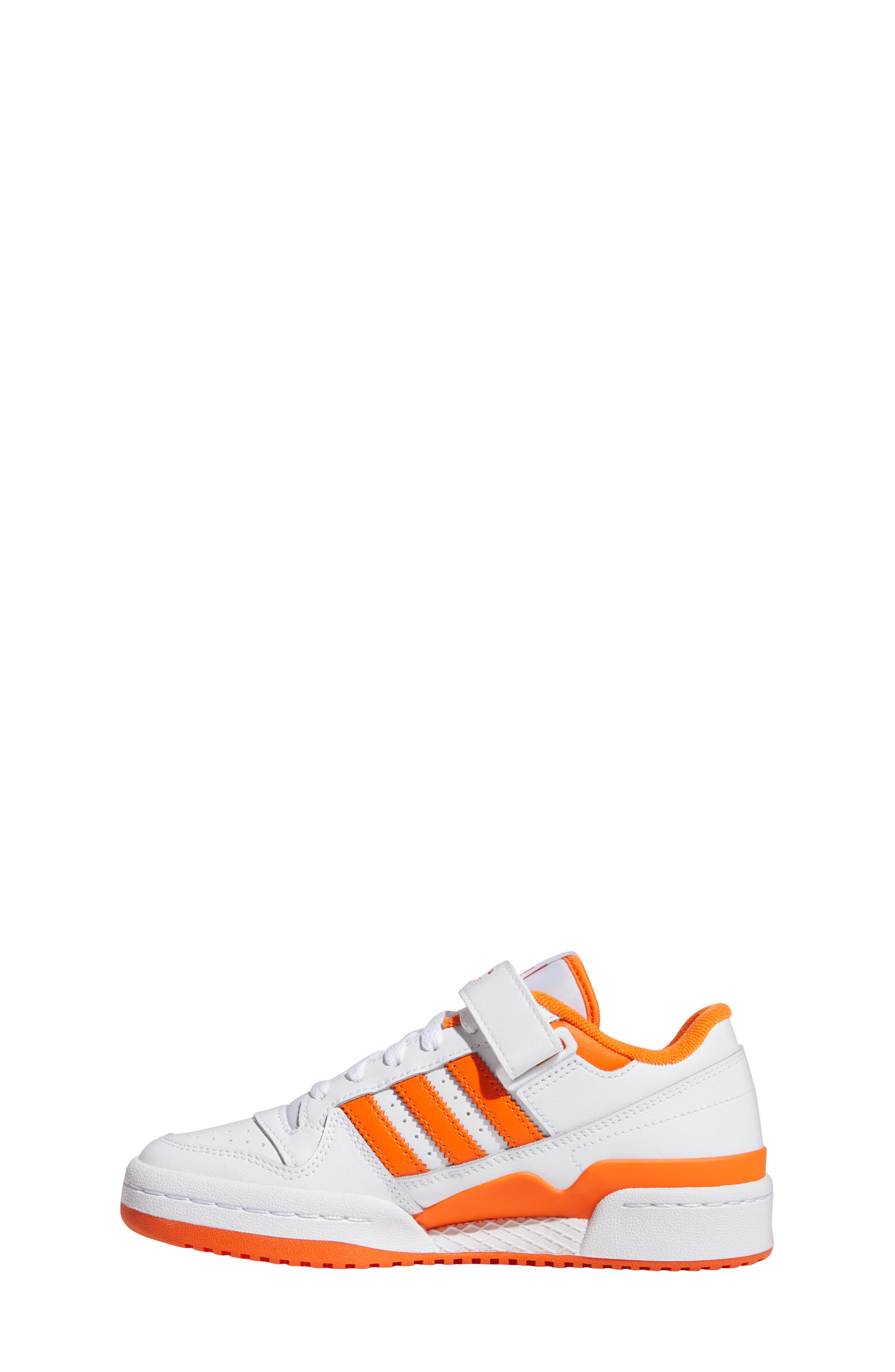 adidas Kids' Forum Basketball Sneaker, Alternate, color, White/ Orange/ White