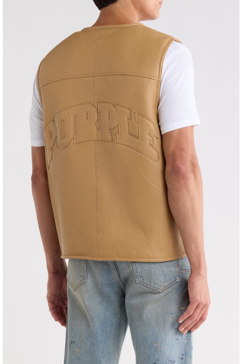 Genuine Shearling Lined Leather Vest, Alternate, color, TAN
