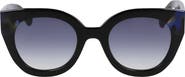 Longchamp Heritage 49mm Small Round Sunglasses