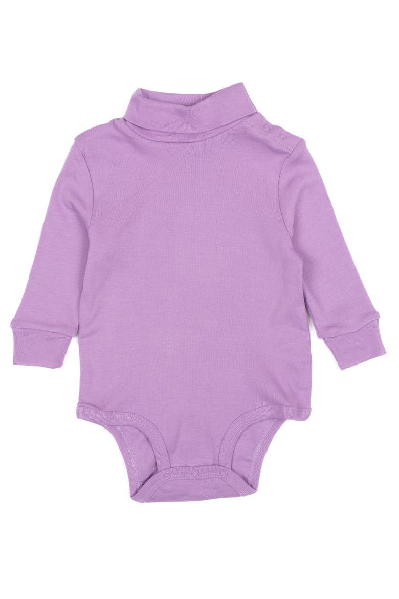 Cotton Boho Solid Turtleneck Bodysuit, Main, color, Light/Pastel Purple
