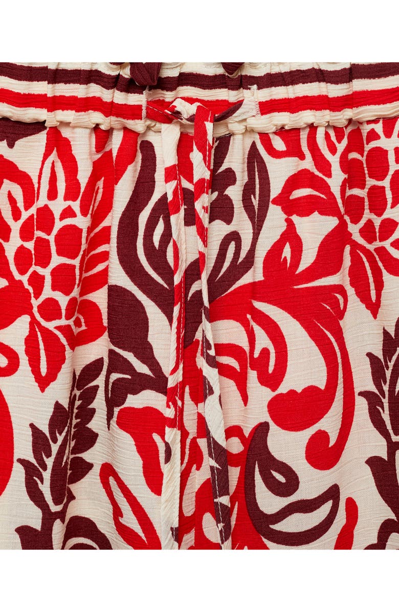 MANGO Mixed Print Drawstring Pants, Alternate, color, Off White