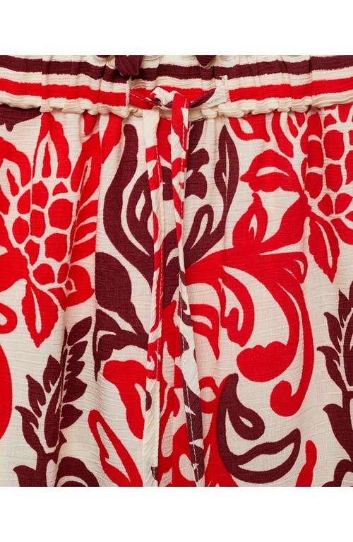 Mango Mixed Print Drawstring Pants In Multi