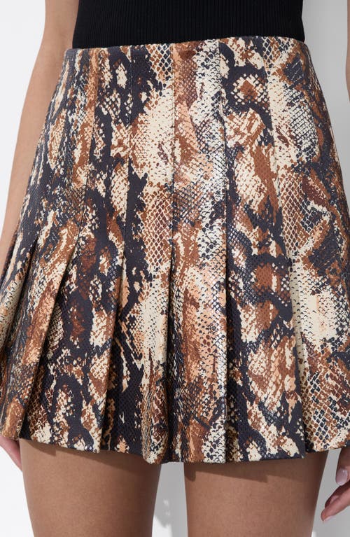 Alice And Olivia Carter Faux Leather Snakeskin Print Mini Skirt In Multi
