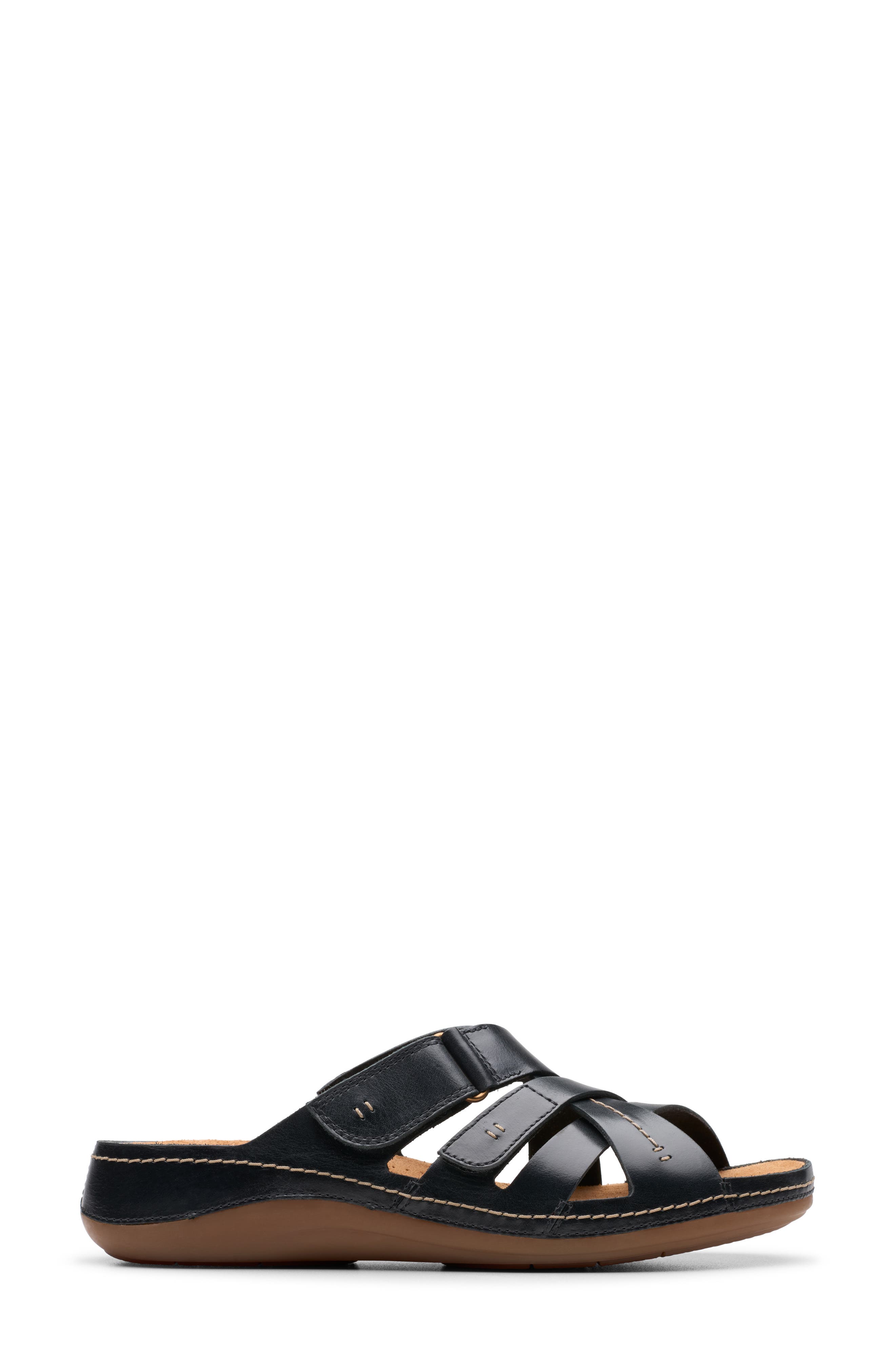 Clarks<sup>®</sup> Cecily Slide Sandal, Alternate, color, Black Leather