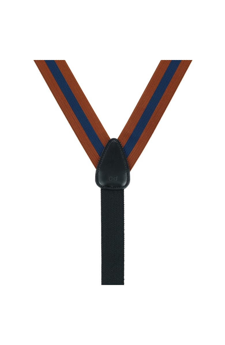 Trafalgar Big & Tall Oliver Stripe Convertible Suspenders, Alternate, color, Rust