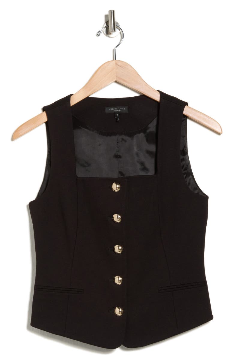 rag & bone Maria Ponte Vest, Alternate, color, Black