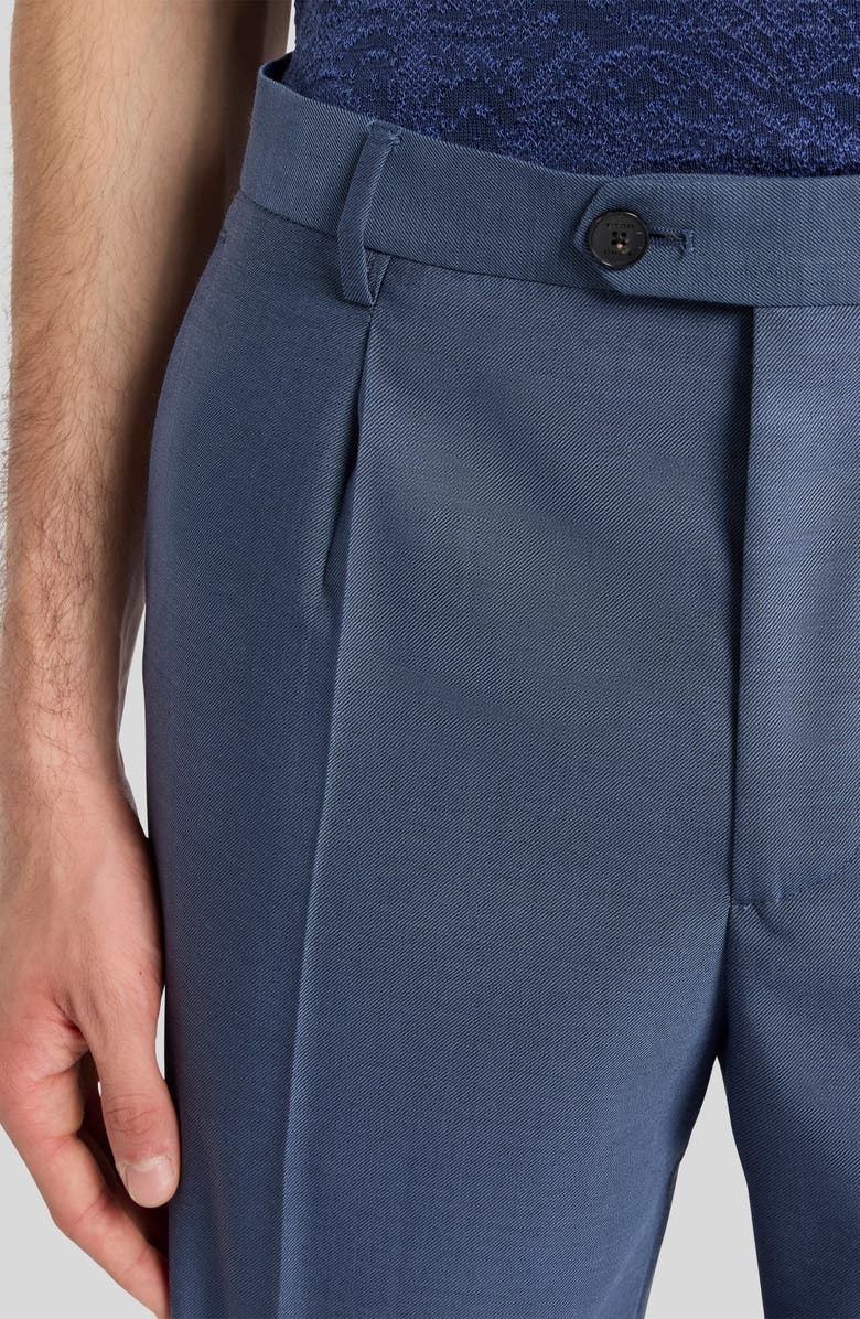 Etro Roma Single Pleat Wool Pants, Alternate, color, Indaco