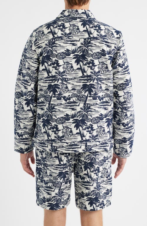 Wax London Iggy Beach Scene Cotton Blend Jacquard Jacket In Multi
