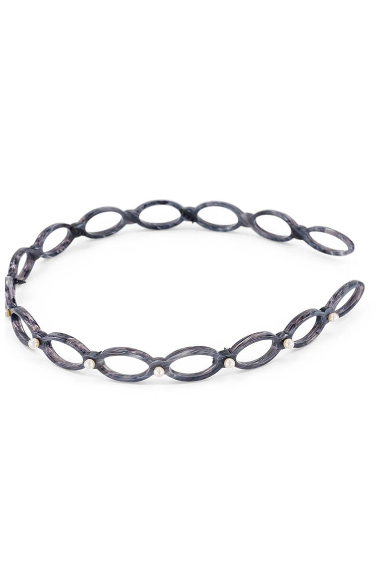 Cutout Ultracomfort Acetate And Pearls Headband, Alternate, color, Black