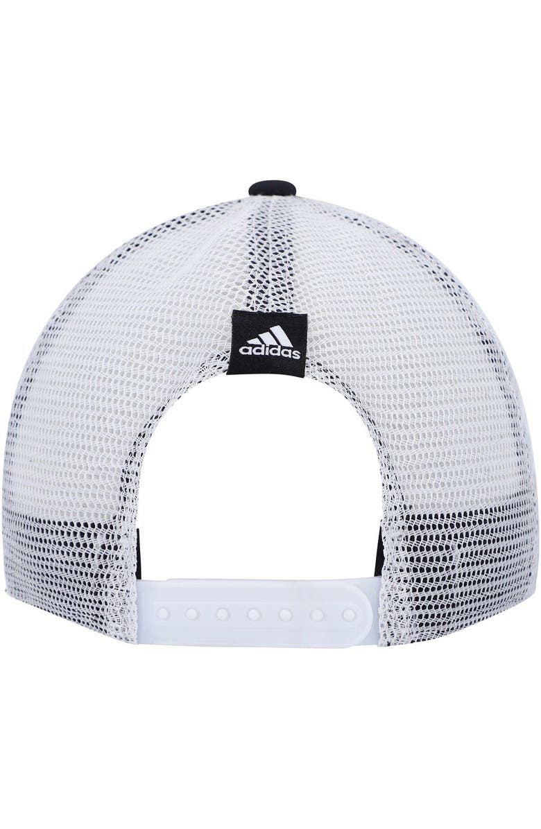 adidas Women's adidas Black/White Boston Bruins Graphic Foam Trucker Snapback Hat, Alternate, color,