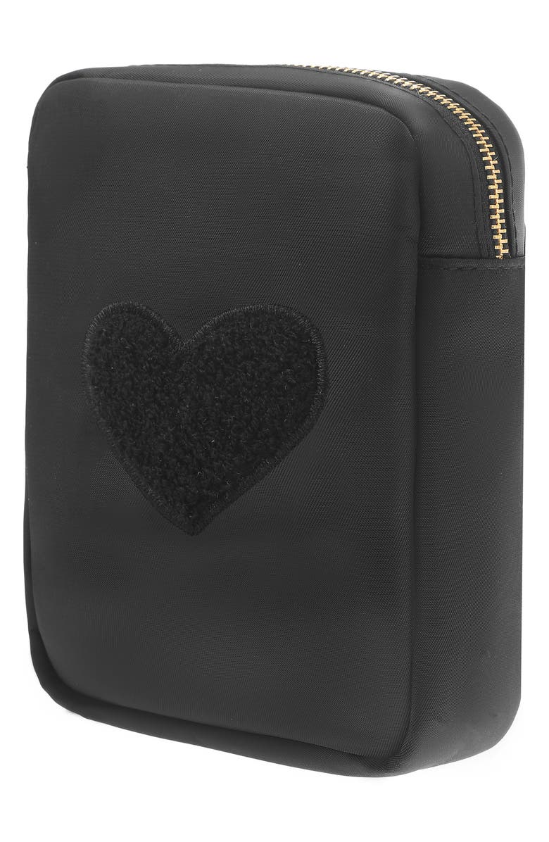 Bloc Bags Mini Heart Cosmetics Bag, Alternate, color, Black/ Black
