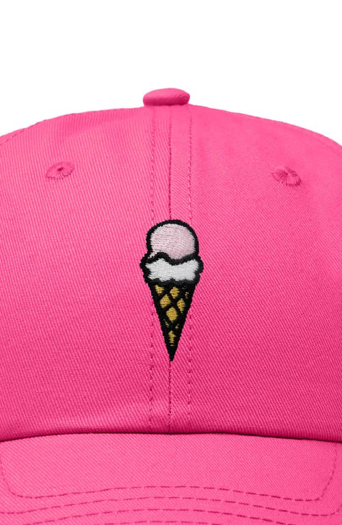 Dalix Double Scoop Embroidered Cap In Hot Pink