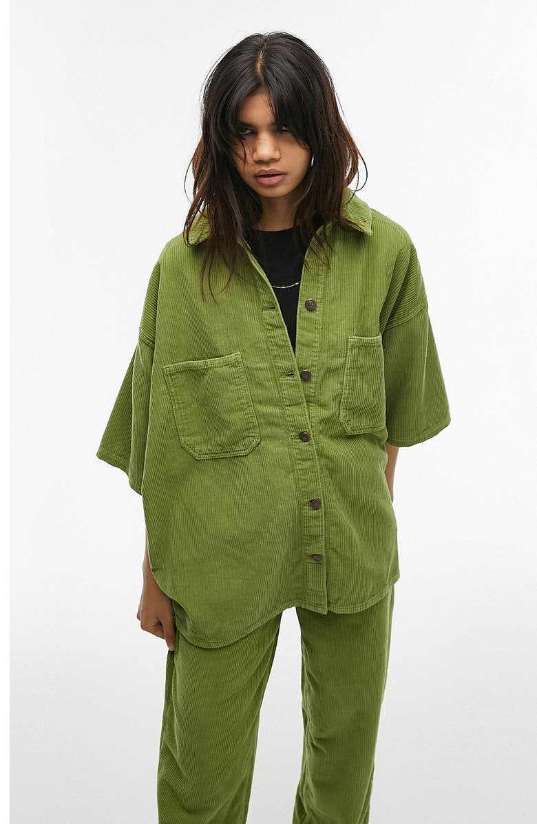 Topshop Cord Shacket, Main, color,