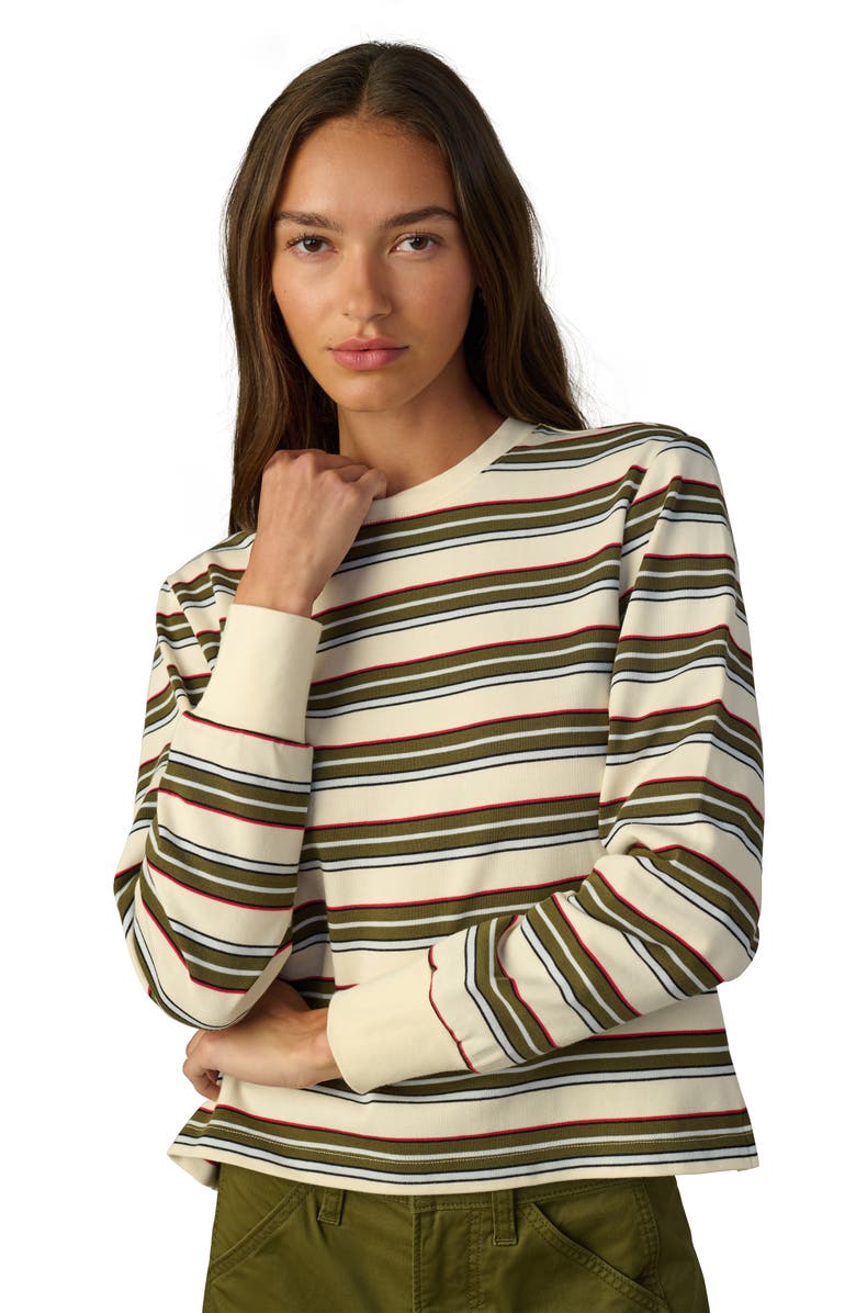 Joe's Jeans Stripe Long Sleeve Cotton T-Shirt, Alternate, color, Ivy Multi Stripe