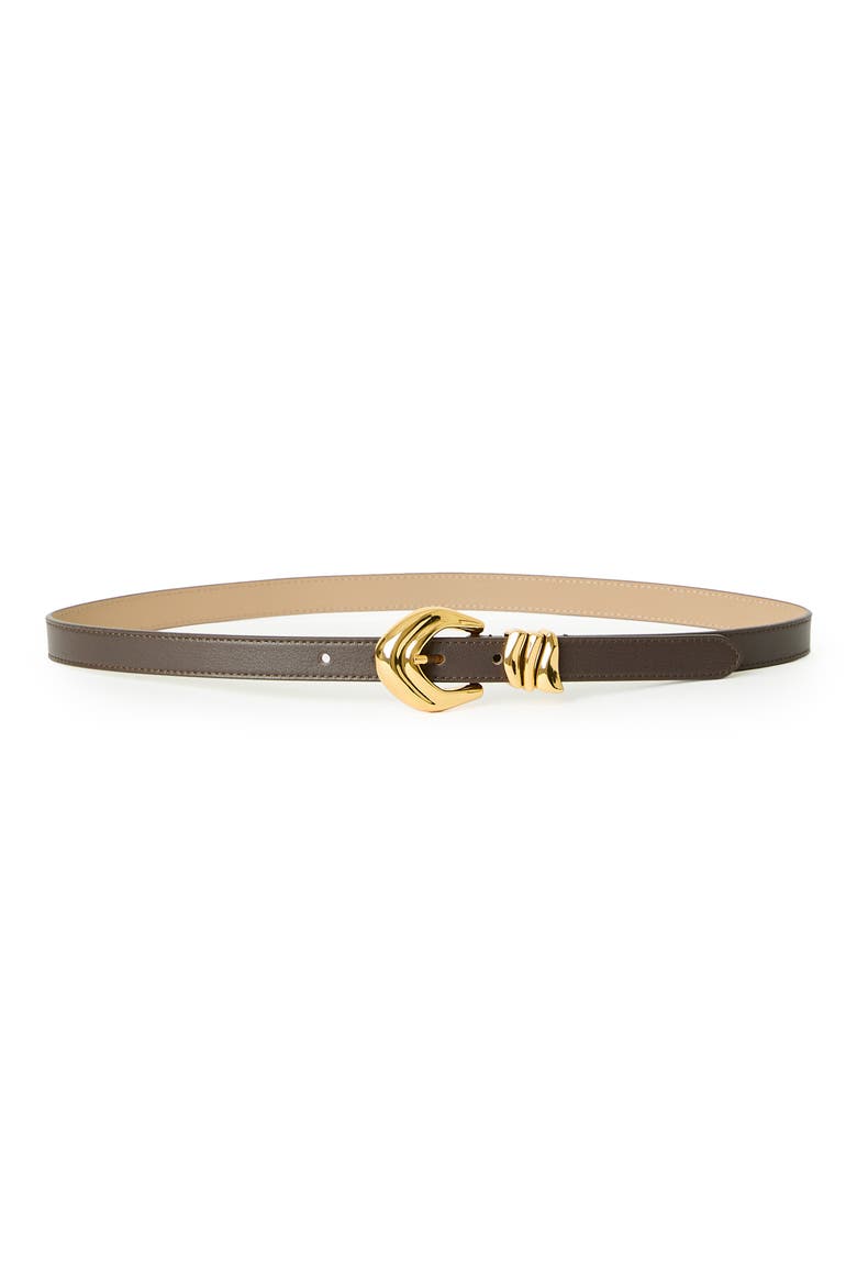 Cassian Mini Leather Belt, Main, color, CHOCOLATE GOLD
