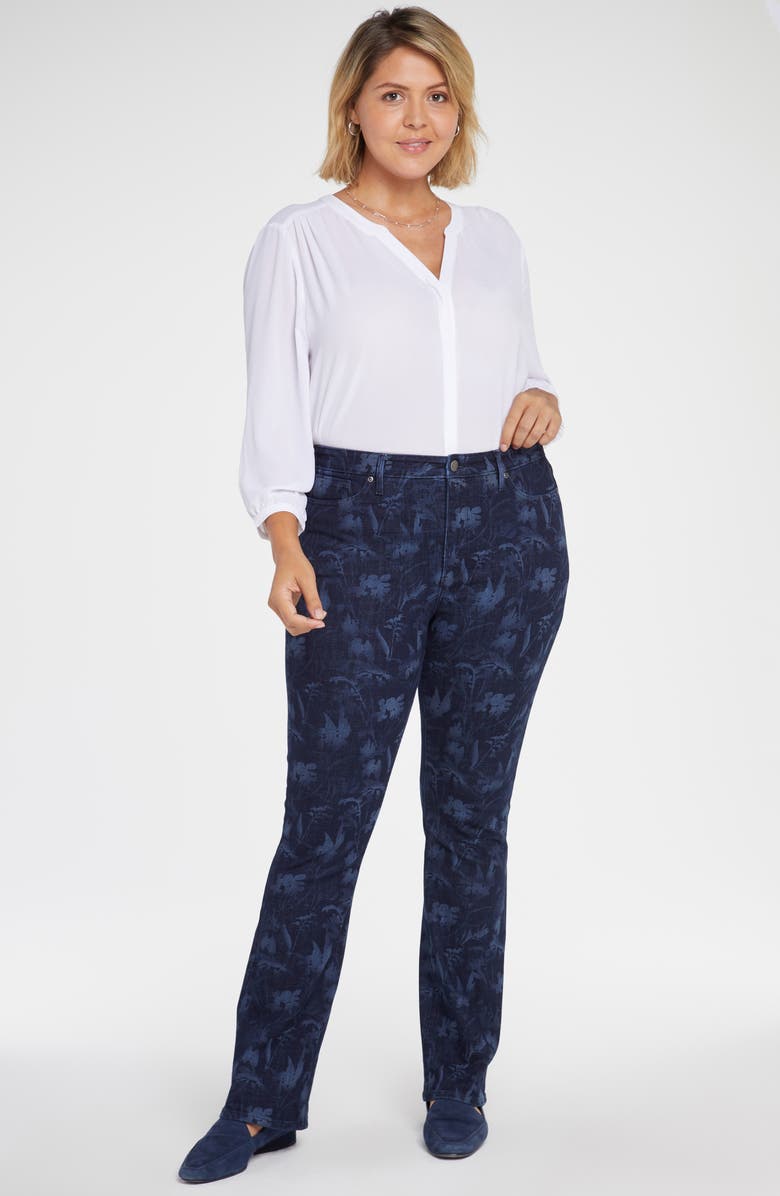 NYDJ Floral Print High Waist Slim Bootcut Jeans, Alternate, color, Bishop Floral Multi Laser