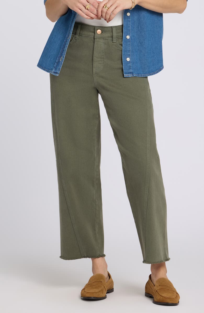 NYDJ Alyssa Frayed Crop Relaxed Tapered Jeans, Main, color, Desert Green