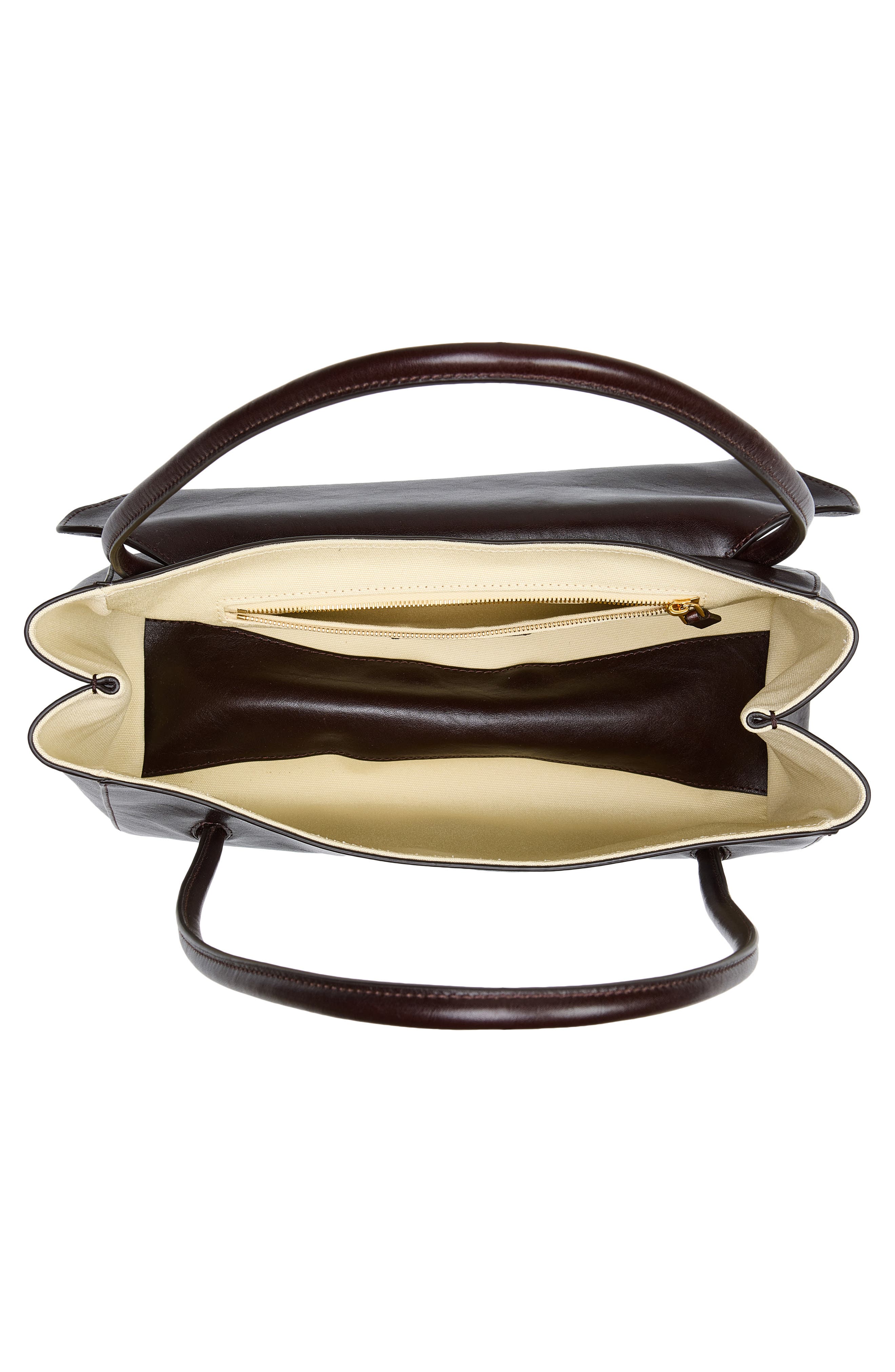 Leather East/West Shoulder Bag, Alternate, color, METAL BROWN