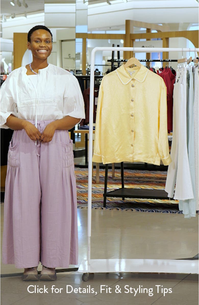 Porter Crinkle Satin Button-Up Top, sales video thumbnail